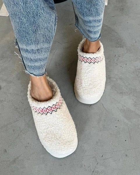 Тапки жіночі Tazz Braid Slippers Тедді Yala YZM23 р. 36 23,5 см Молочний (2392706800) - фото 4