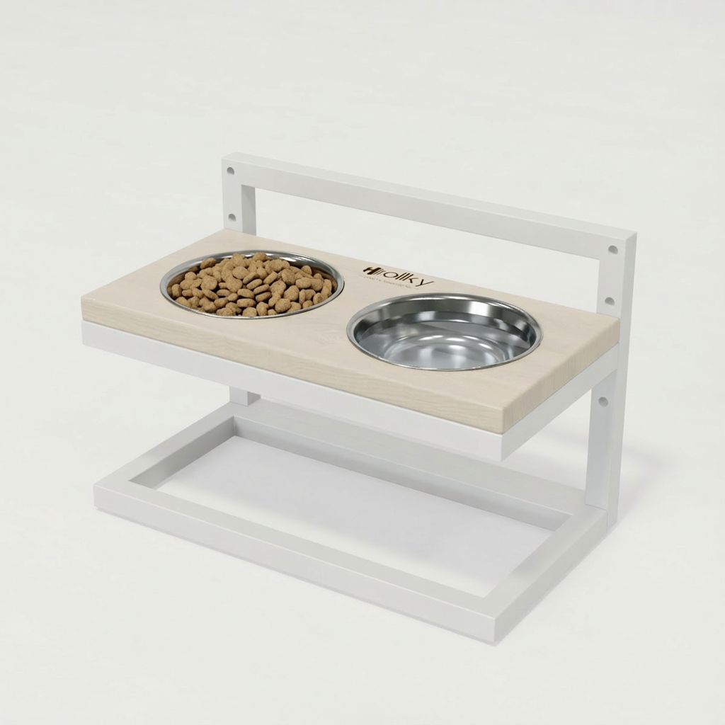 Миски на регулируемой подставке для маленьких собак Hollky Flex S 2х0,45 л (FS-422523-WHWH) - фото 2