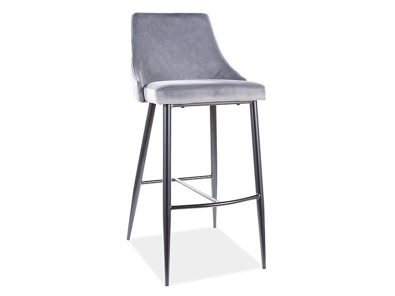 Барный стул Signal PIANO B H-1 VELVET Черный/Серый
