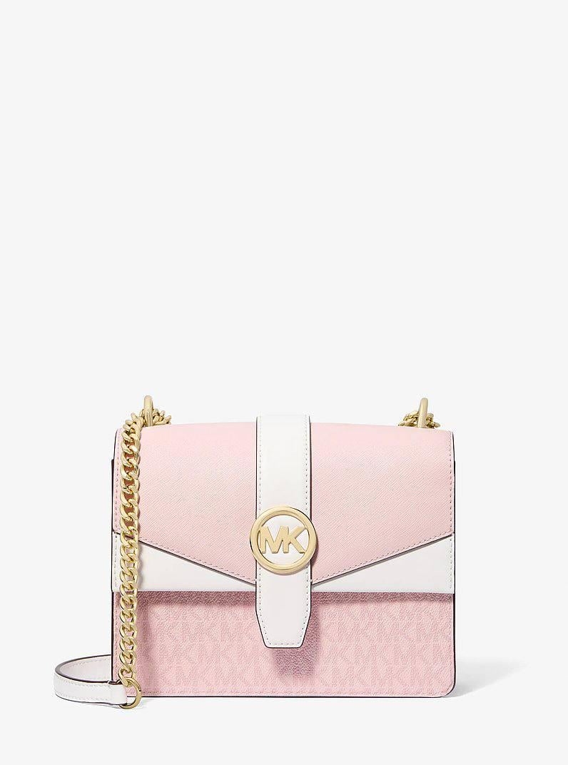 Жіноча сумка Michael Kors Greenwich Small Color-Block Signature Logo Crossbody Bag Multi 35S5GGRC1B Powder Blush (38427341)