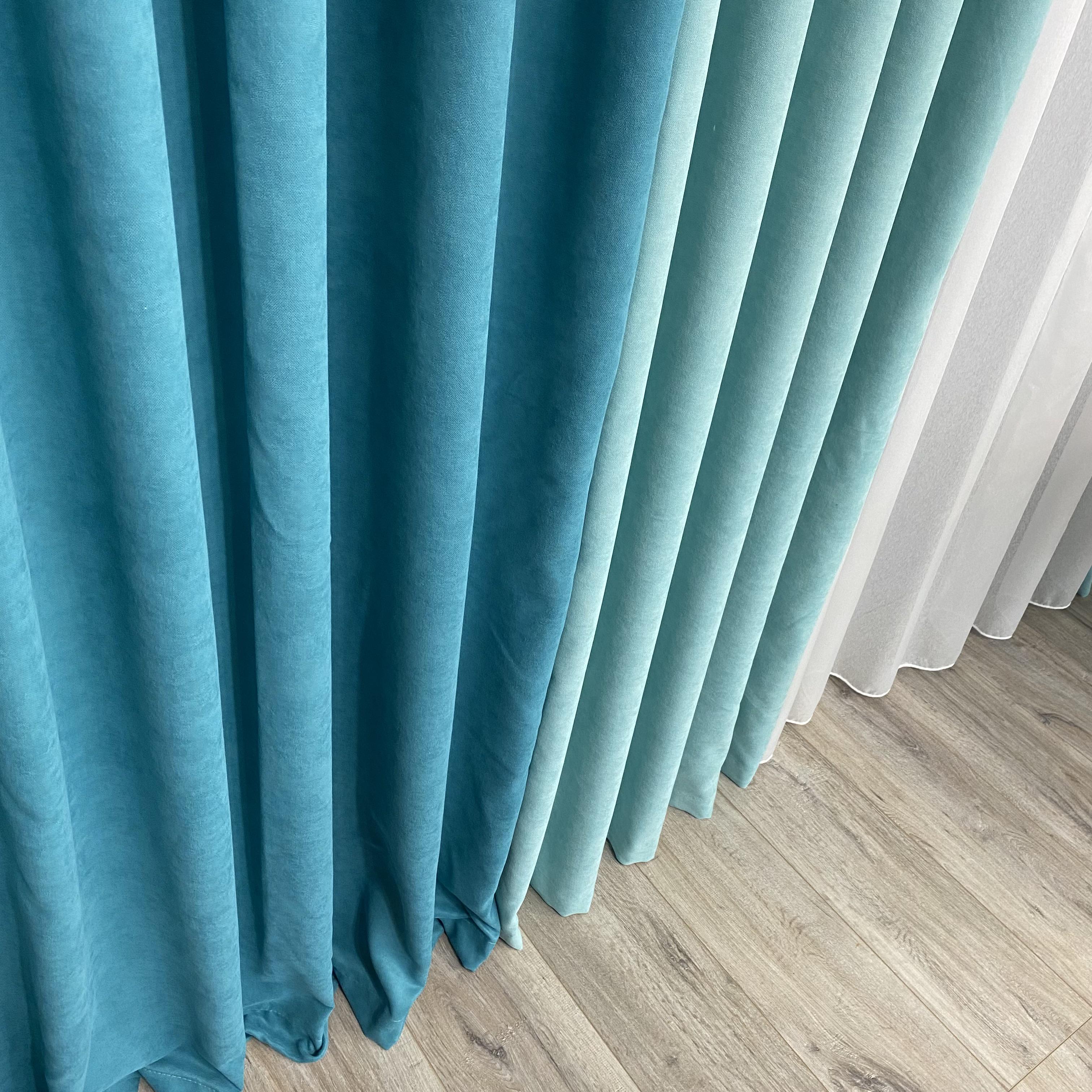 Шторы TG Home Дуэт №450 микровелюр 1,50х2,70 м Бирюзово-мятный (450-100/208) - фото 8 Шторы TG Home Дуэт №450 микровелюр 1,50х2,70 м Бирюзово-мятный (450-100/208) - фото 8