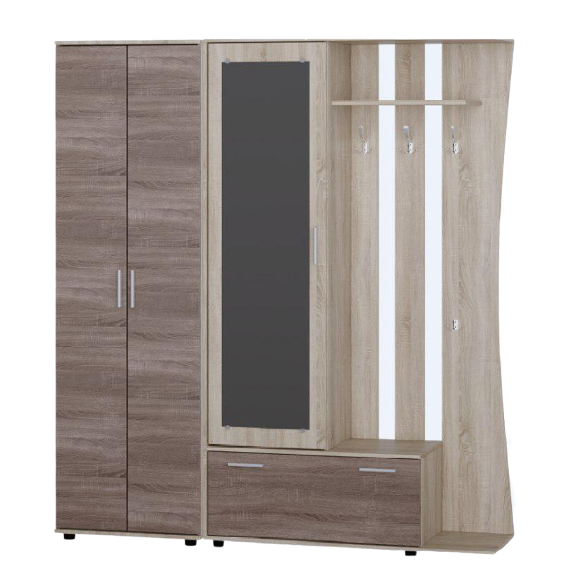 Прихожая комплект Everest Авео 2 со шкафом ШП 1 180х38х210 см Дуб сонома/Трюфель