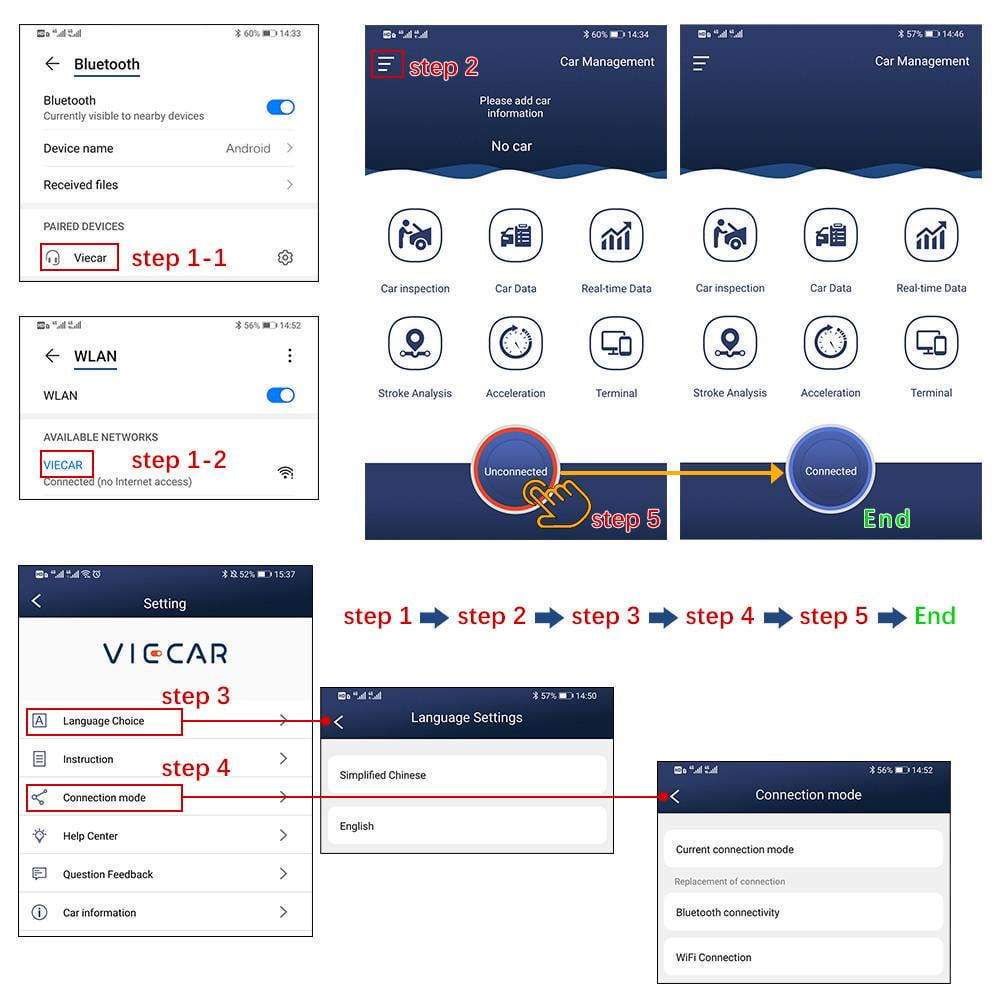 Диагностический сканер Viecar VP001 v2.2 Android/IOS Bluetooth 4.0 - фото 7