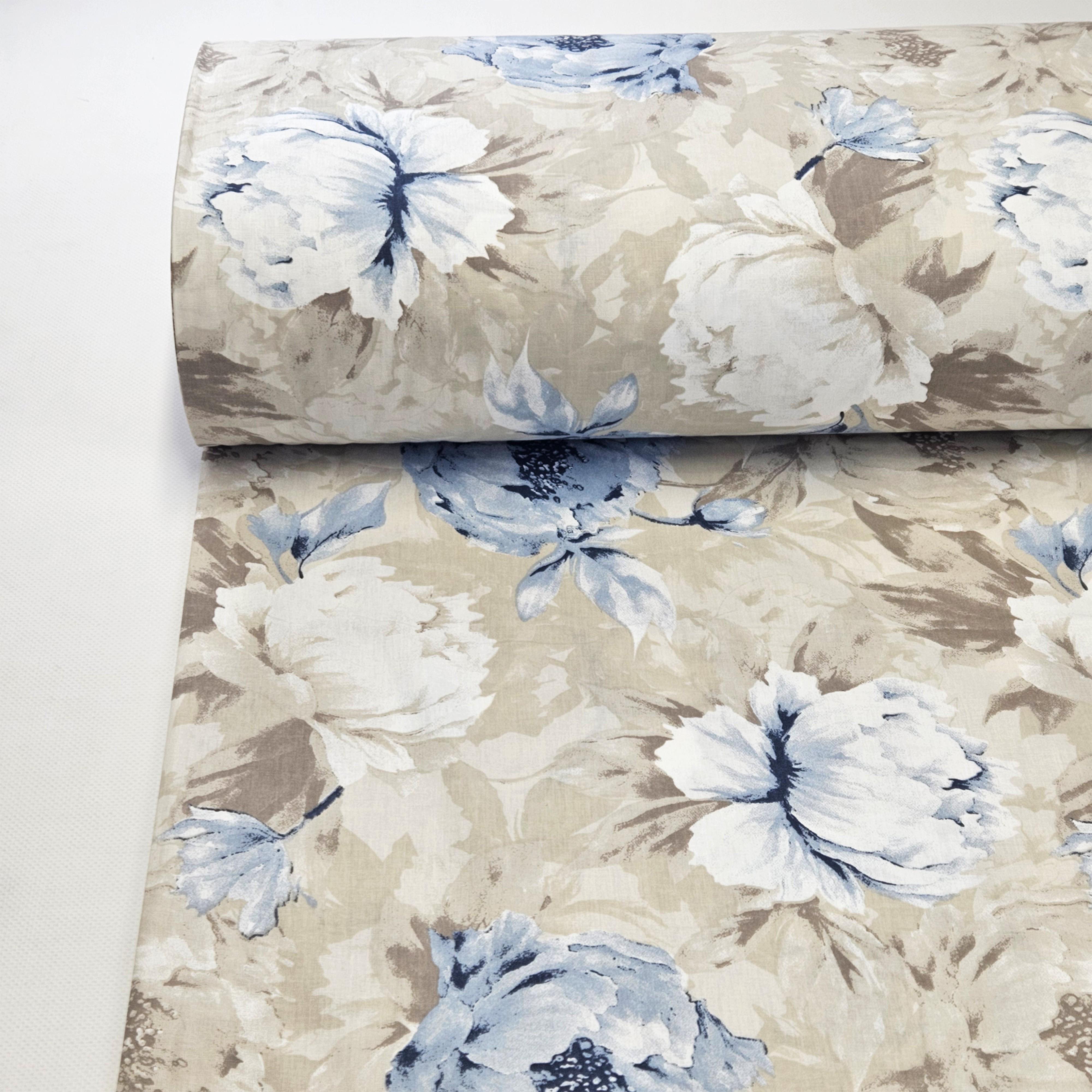 Ткань для постельного белья ранфорс цветы 240 см Бежевый (828782-9 03320)