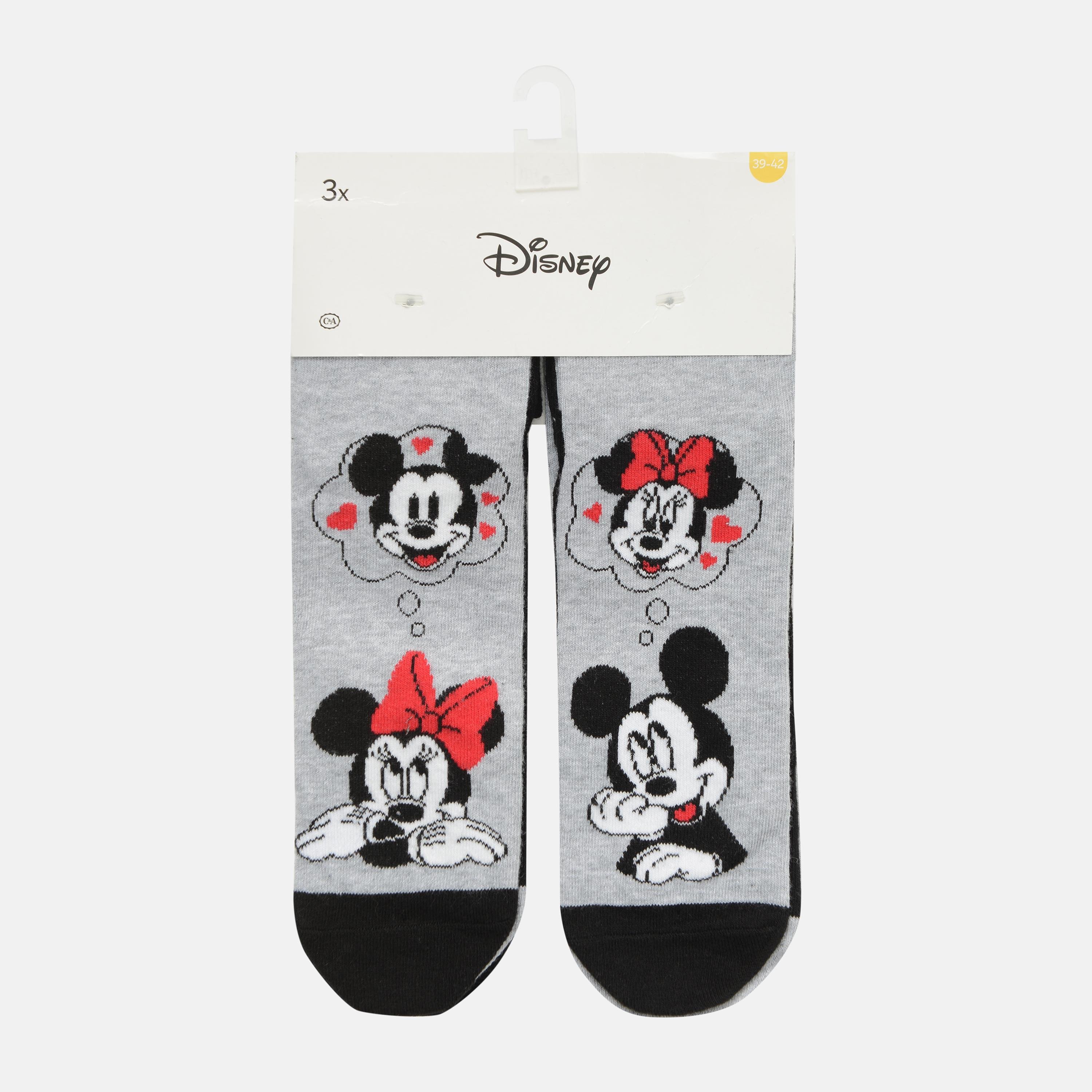 Шкарпетки C&A Minnie 3 пари р. 39-42 Сірий (2250179840608)