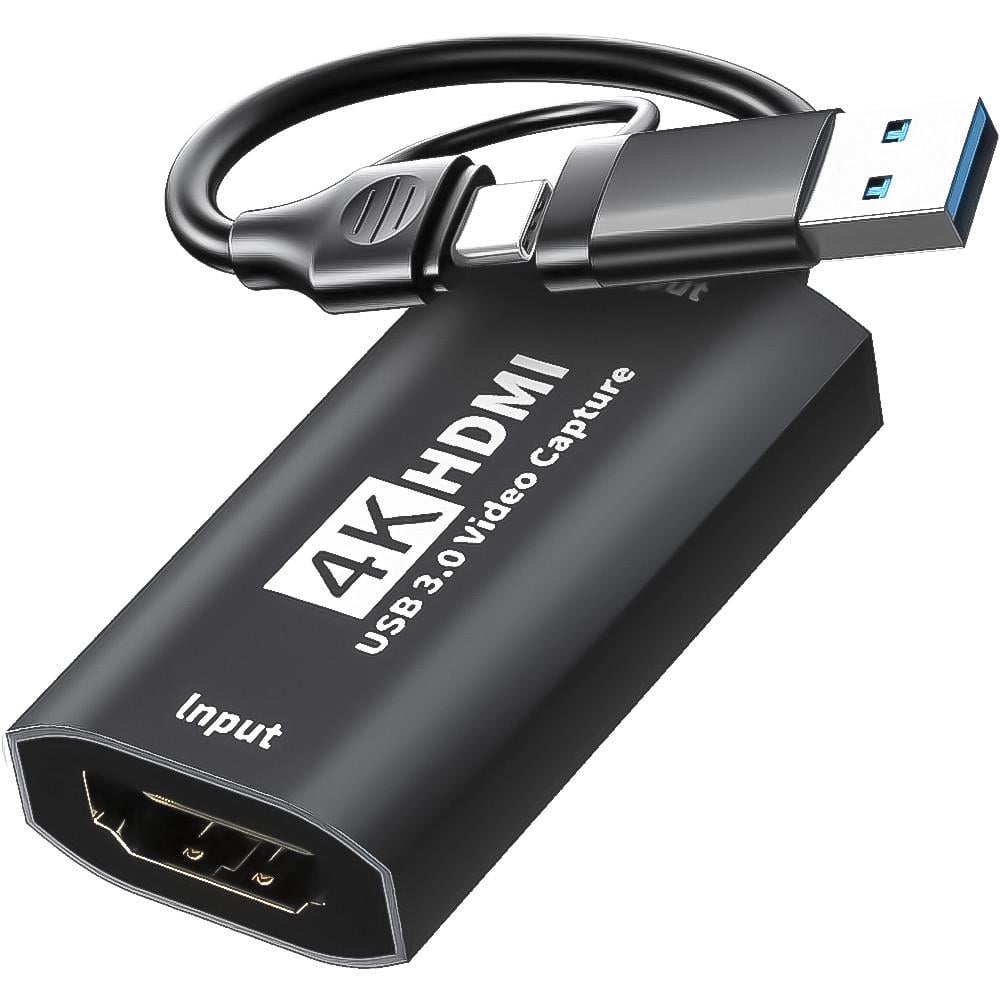 Карта видеозахвата Addap VCC-06 внешняя с Type-C/USB-A на HDMI для ноутбука/ПК Черный