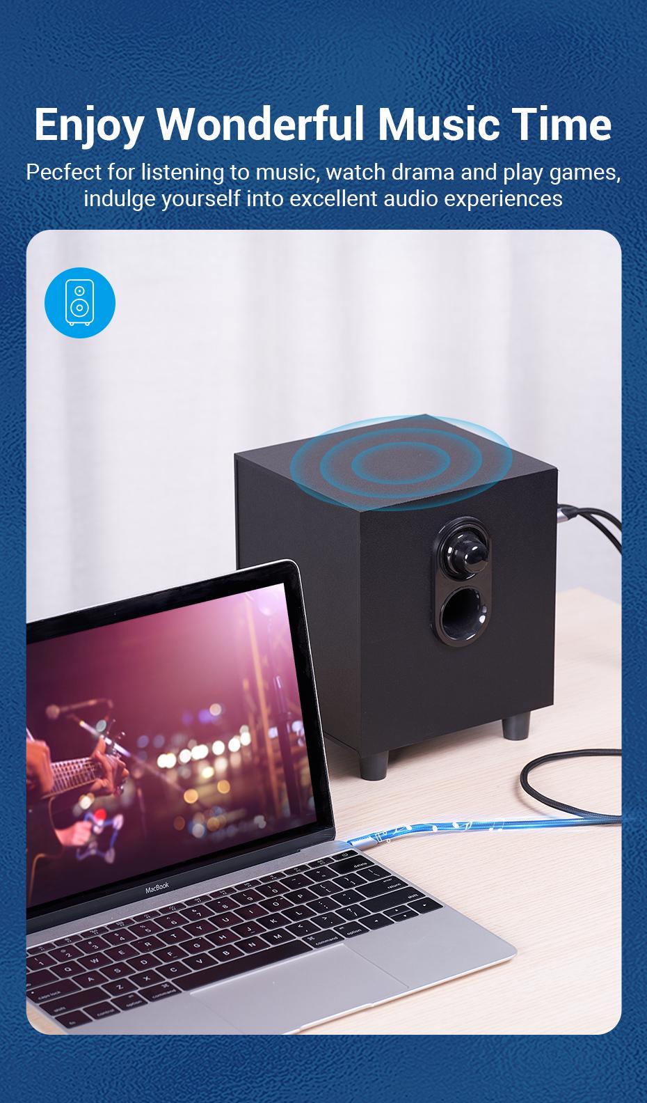 Кабель Vention 2м 2x 6,5 мм Jack-3,5 мм minijack HiFi AUX на 6.35 мм TRS L/R Канали TS 1/4" на TRS 1/8" в нейлоновій оплітці Чорний (BARHH) - фото 10