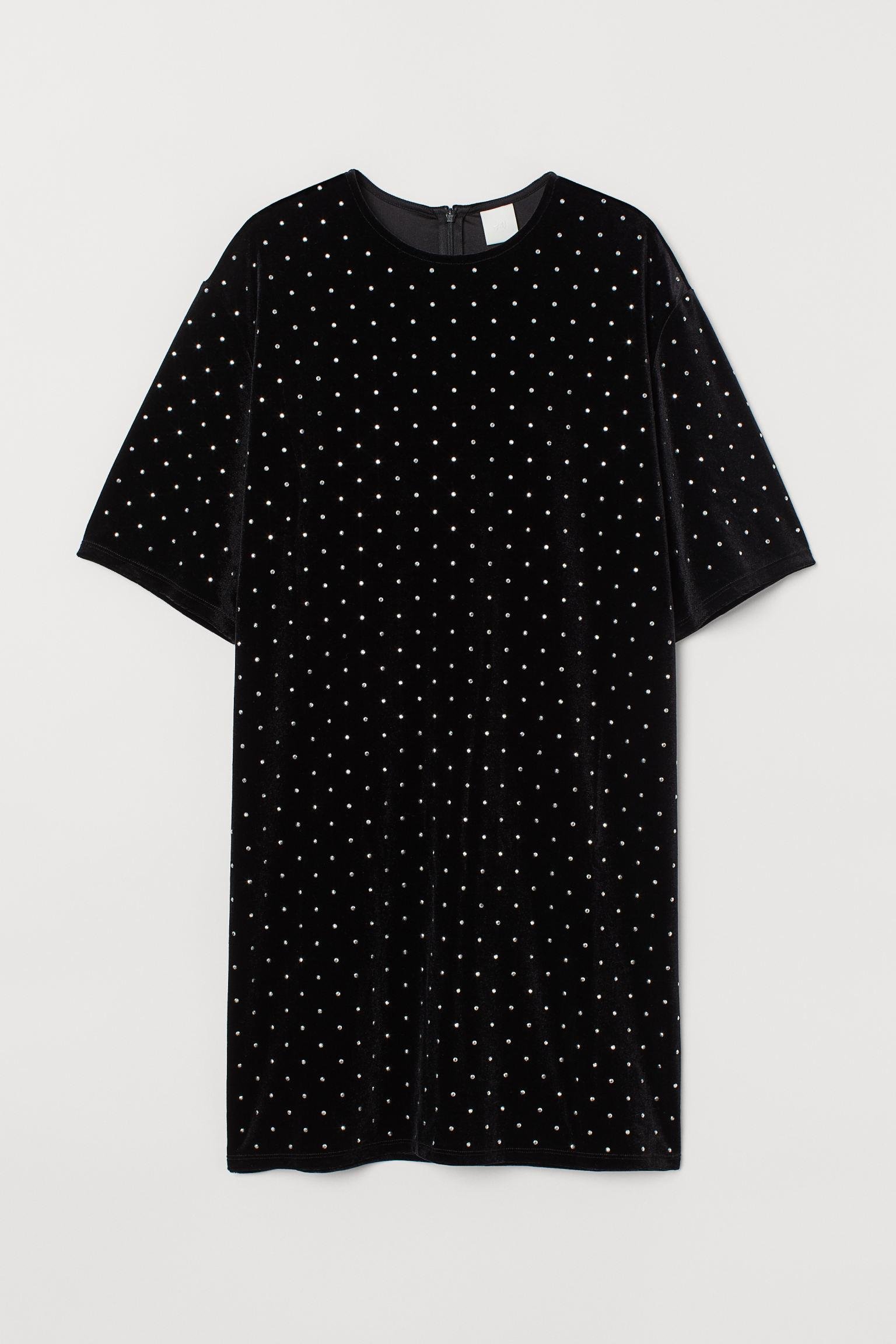 Сукня-футболка жіноча H&M Горох M Чорний (X11079468002)