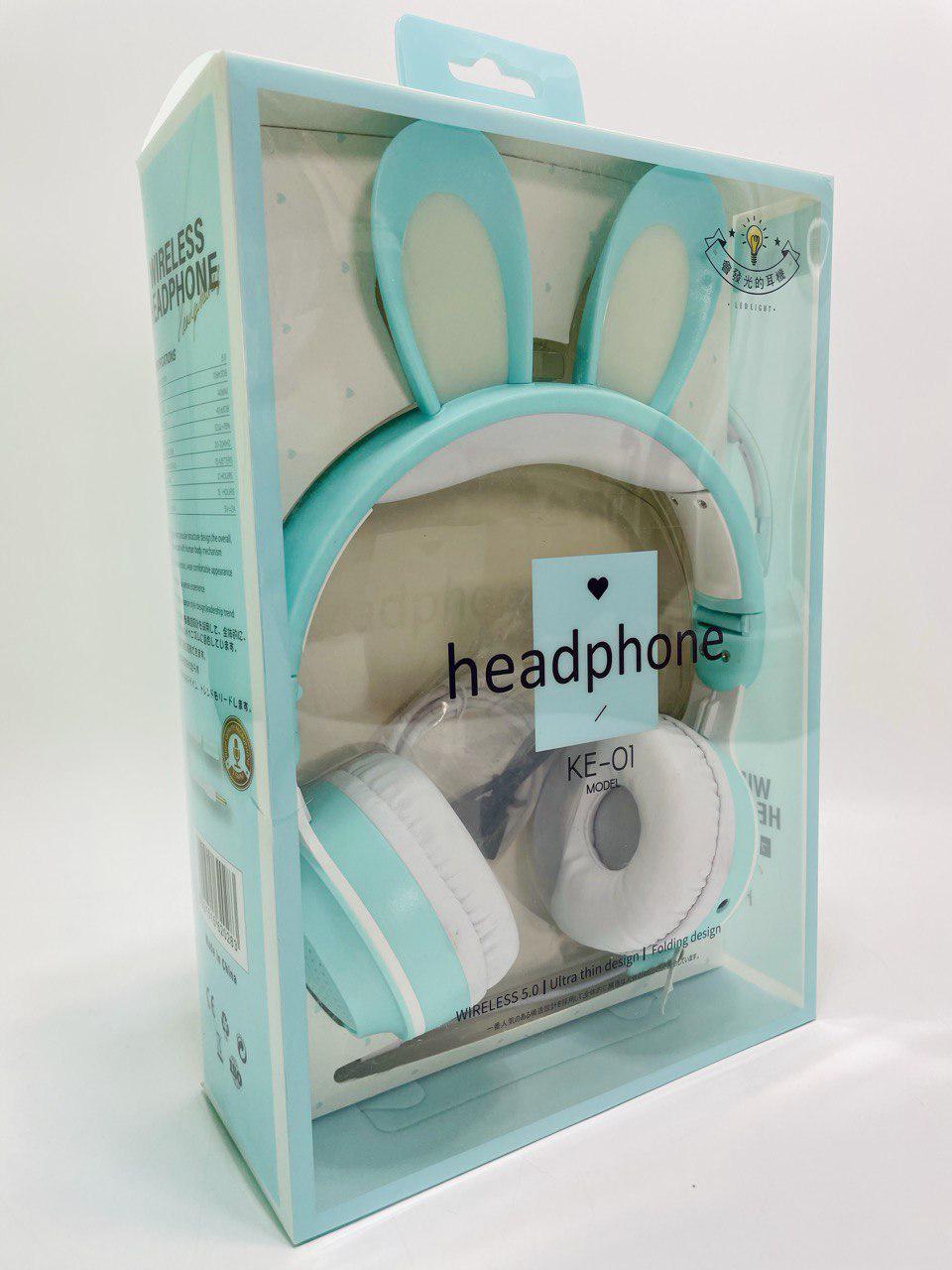 Наушники Зайчик с ушками микрофоном и светодиодной подсветкой Наушники Зайчик с ушками микрофоном и светодиодной подсветкой