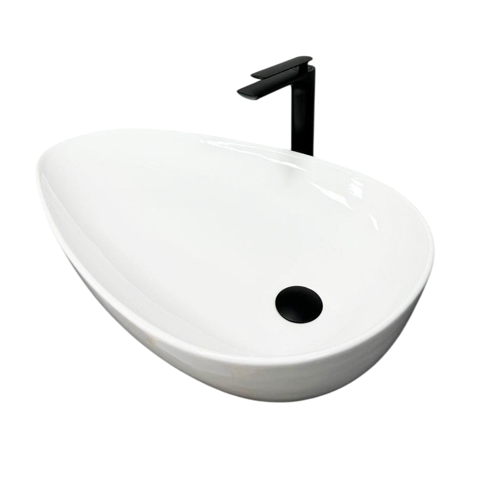 Раковина накладная VBI Trento 65 овальная 390x650 мм Белый глянцевый (RM-VBI-011901)