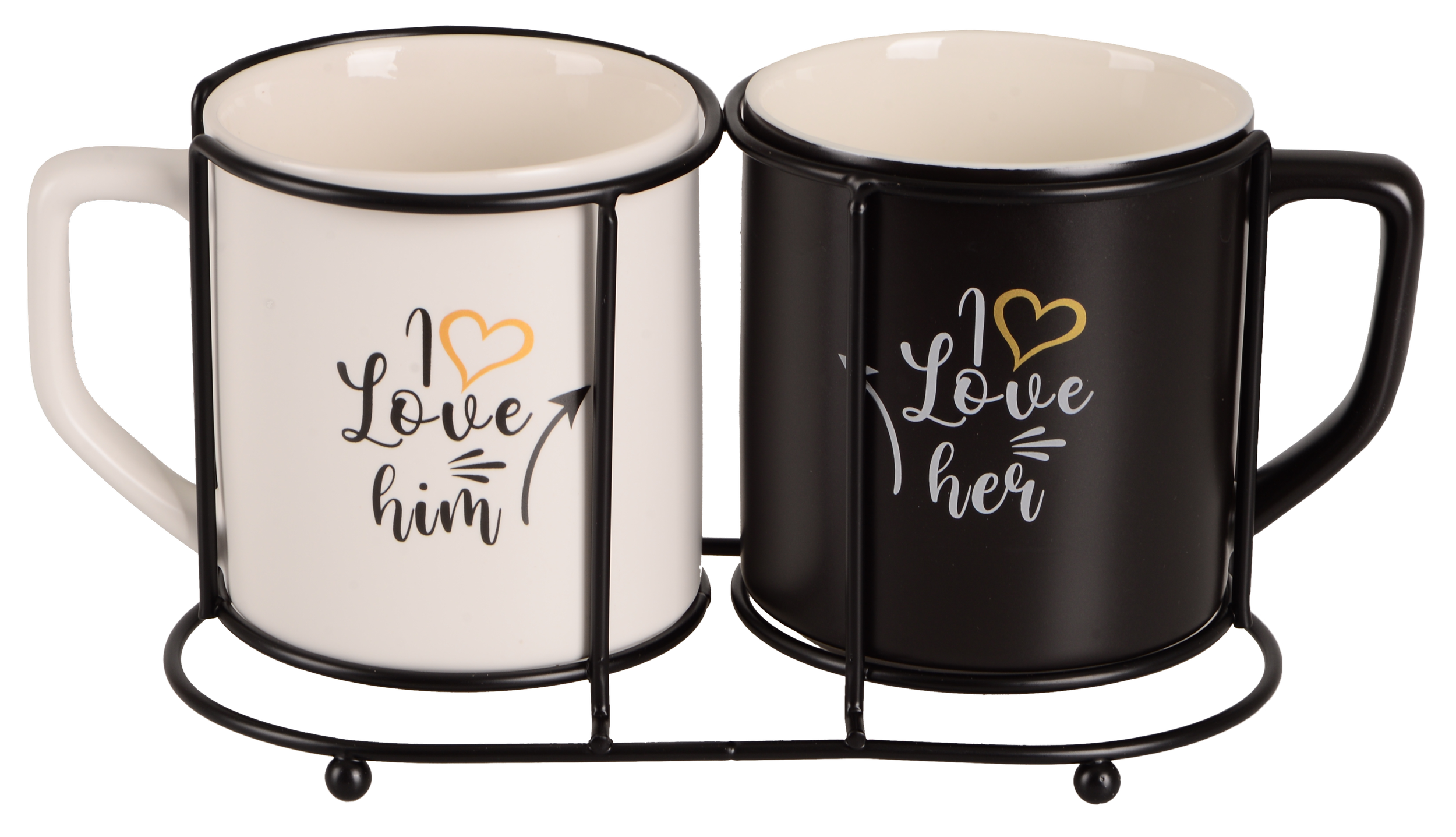 Набір чашок LED MY LOVE 2Х на металевій підставці 400 мл (UG-B060366) - фото 2