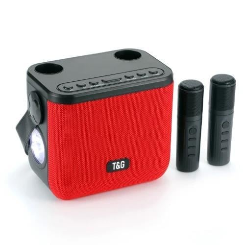 Колонка портативная TG545DK с фонариком и двумя микрофонами 10 W Red (fb048ba8)