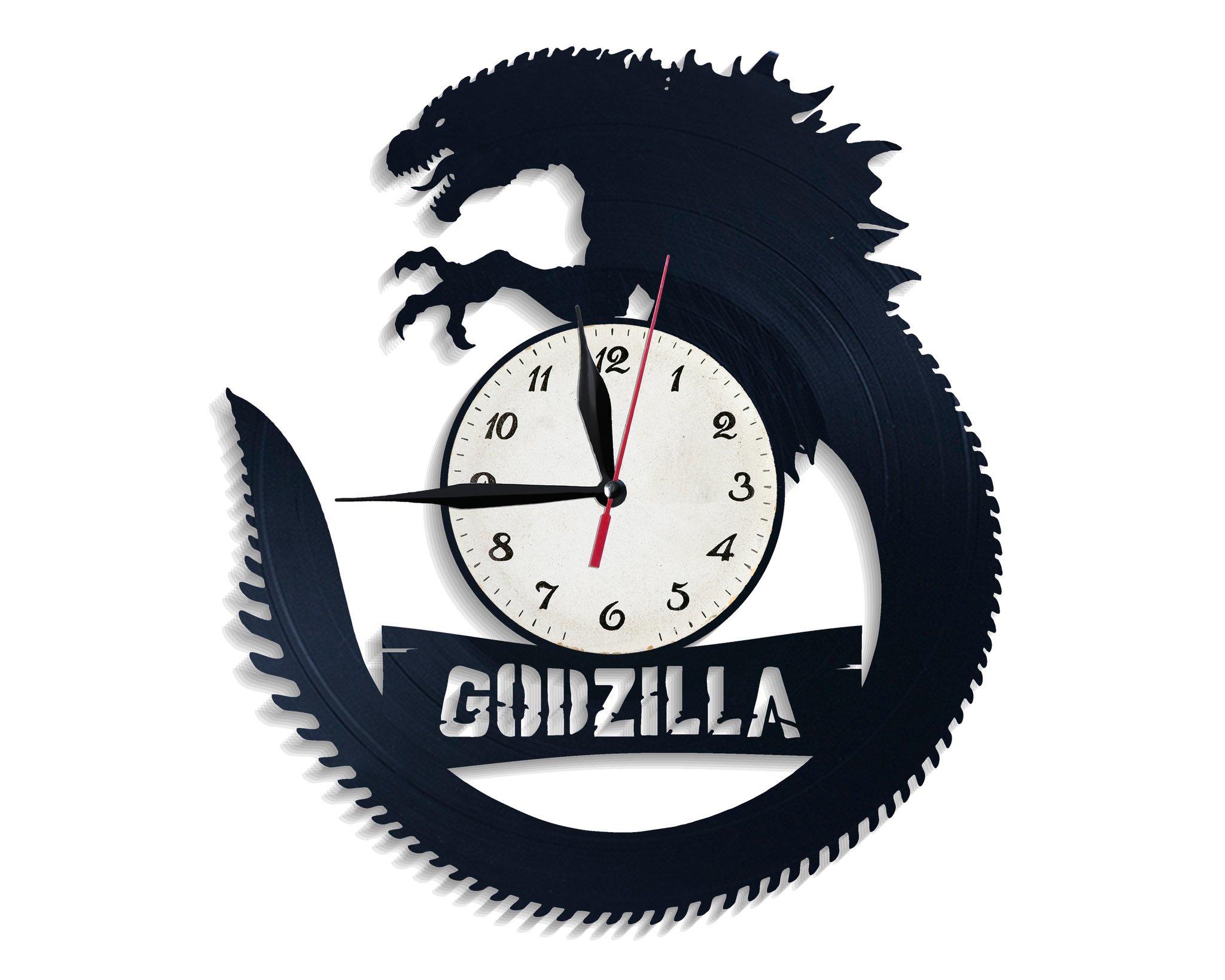Часы настенные Годзилла 2645 из виниловой пластинки