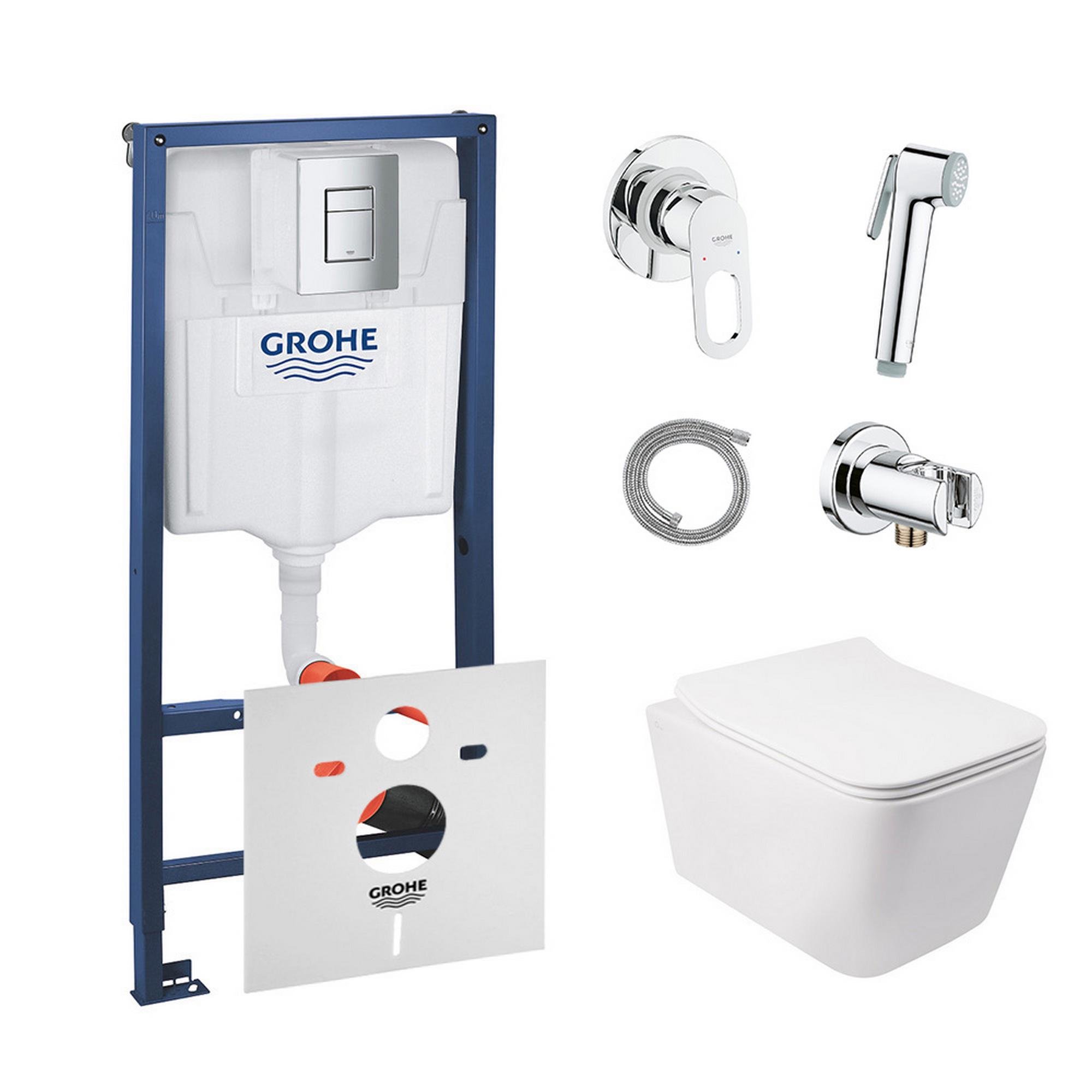 Комплект инсталляции Grohe Rapid SL 38772001QT05335170W111042 с унитазом и кнопкой Хром (75791)