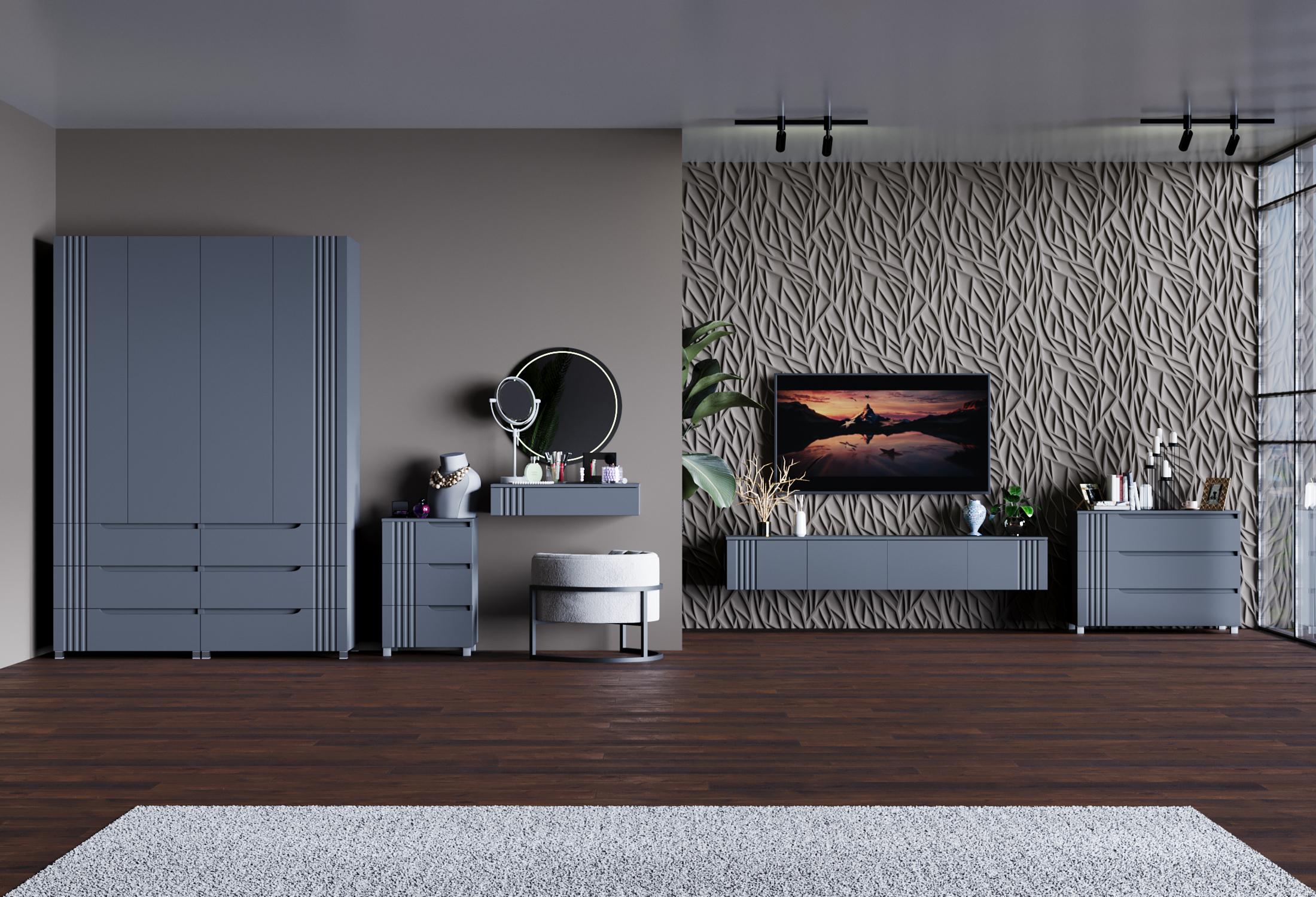 Комод DiPortes Портленд К-30 МДФ 100/76/40 см Антрацит/Графит (01162) - фото 3 Комод DiPortes Портленд К-30 МДФ 100/76/40 см Антрацит/Графит (01162) - фото 3