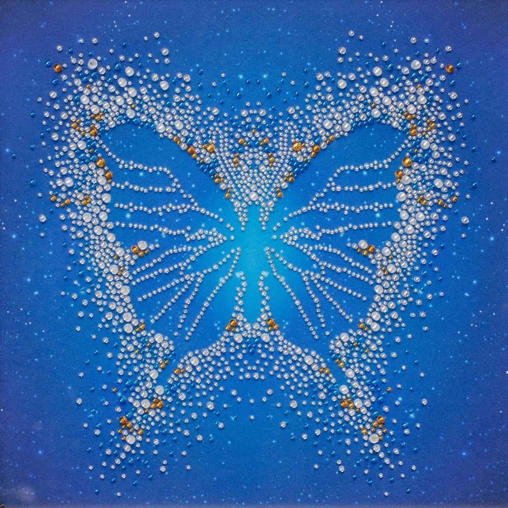 Вышивка бисером Бабочка частичная выкладка 30x30 см (1518736610)