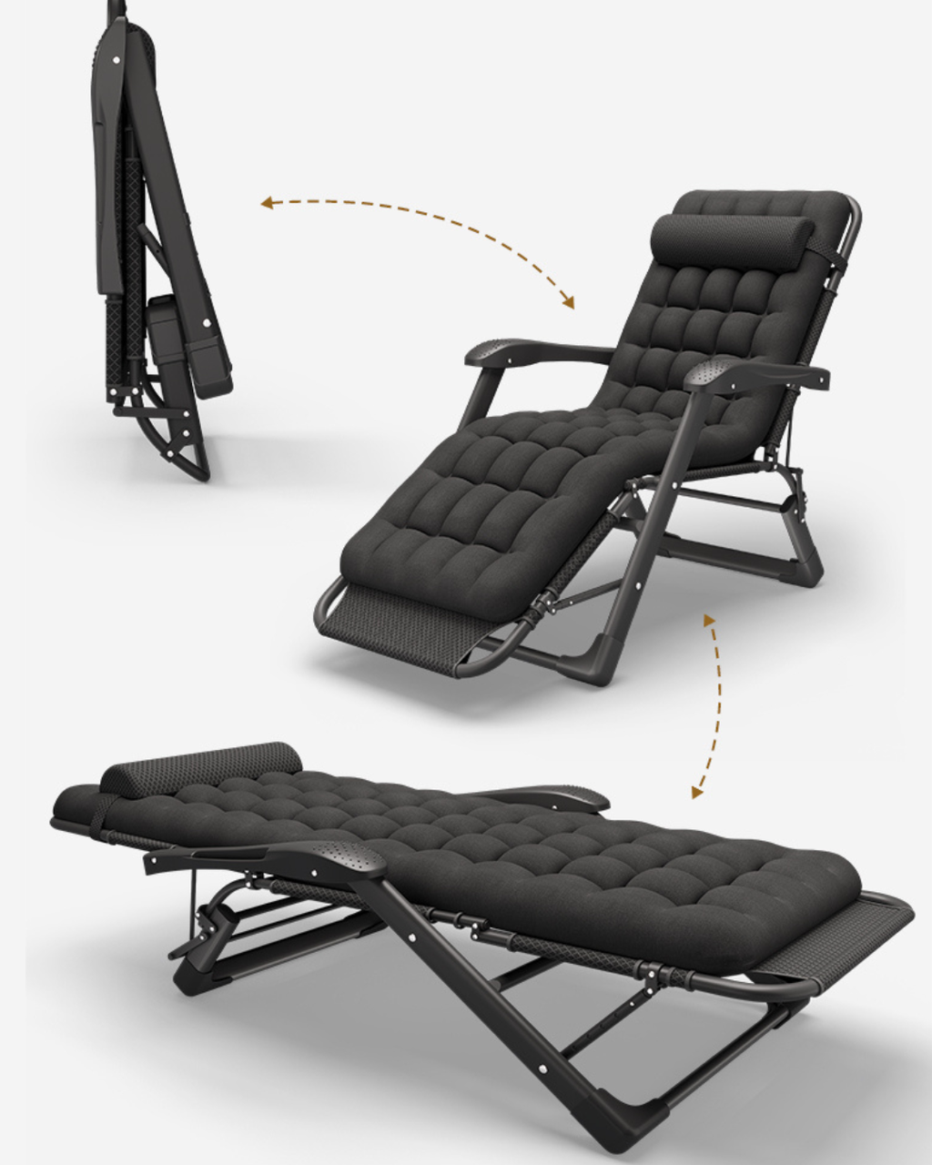 Крісло-шезлонг розкладне садове із подушкою WCG FCB-S06PP з подушкою (2761306589) - фото 2 Крісло-шезлонг розкладне садове із подушкою WCG FCB-S06PP з подушкою (2761306589) - фото 2