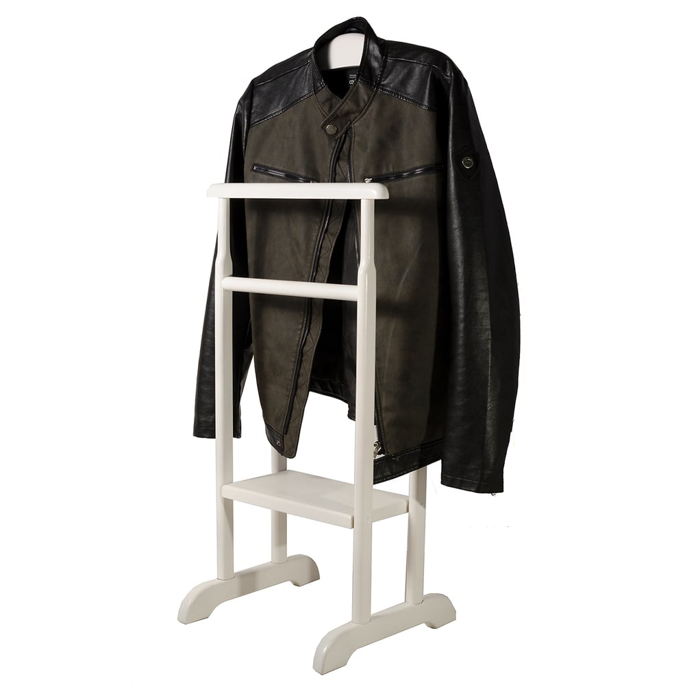 Напольная вешалка из натурального дерева двойная Белый - фото 2