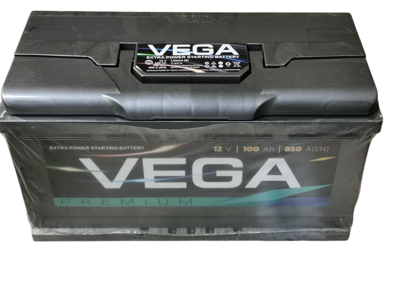 Аккумулятор автомобильный 6CT-100 Vega Premium EN850 100Ah-12V + справа