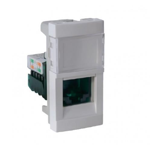 Розетка компьютерная ДКС In-liner Classic RJ45 категория 5е 1 модуль Белый (45975SBR)