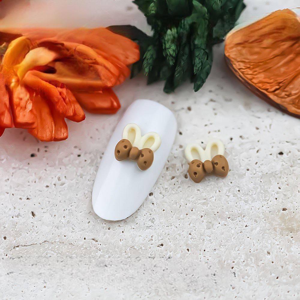 Шарми для нігтів Вушка 2 шт. 8х10 мм Молочно-коричневий (0113112)