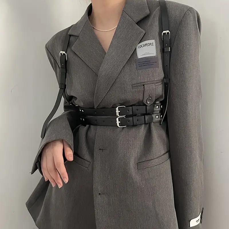 Пояс жіночий готичний LET’S RESIN із металевою пряжкою довжина 89 см ширина 5 см Чорний - фото 3