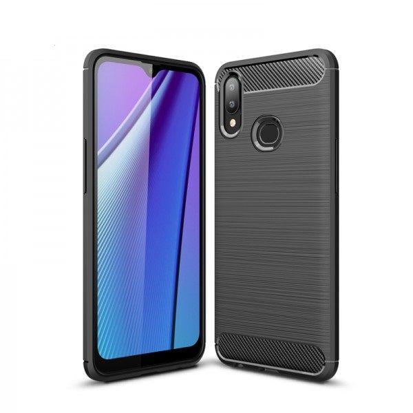 Чехол накладка Polished Carbon для Samsung A107 Galaxy A10s черный