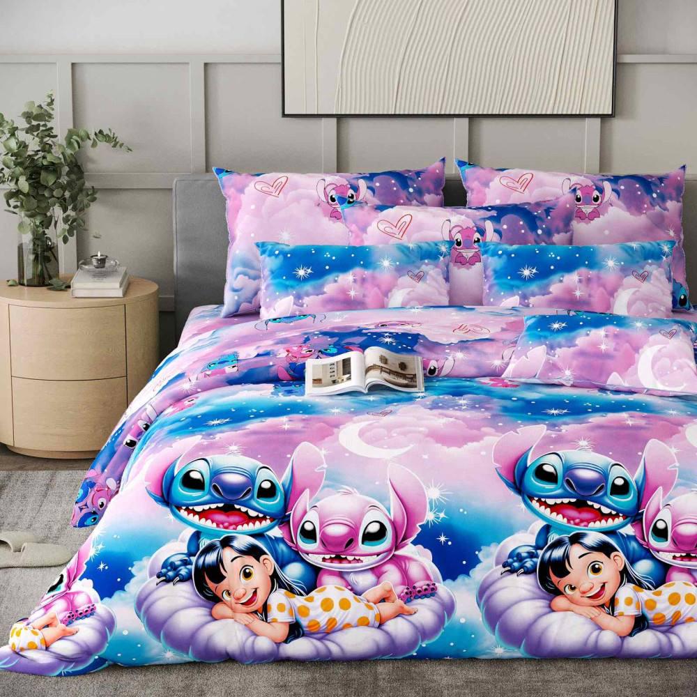 Комплект детского постельного белья Gold Lux Лило и Стич полуторный бязь 150x220 см (29878742)