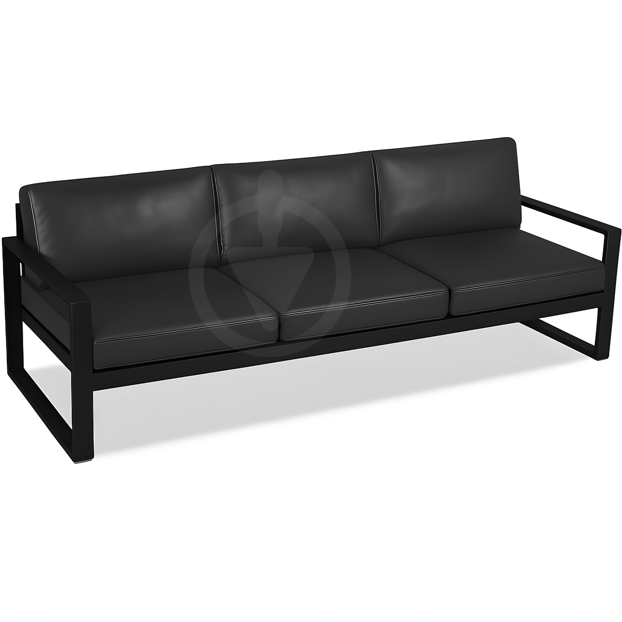 Диван металлический AVVS Бостон лофт с подлокотниками экокожа 160 см Темно-серый