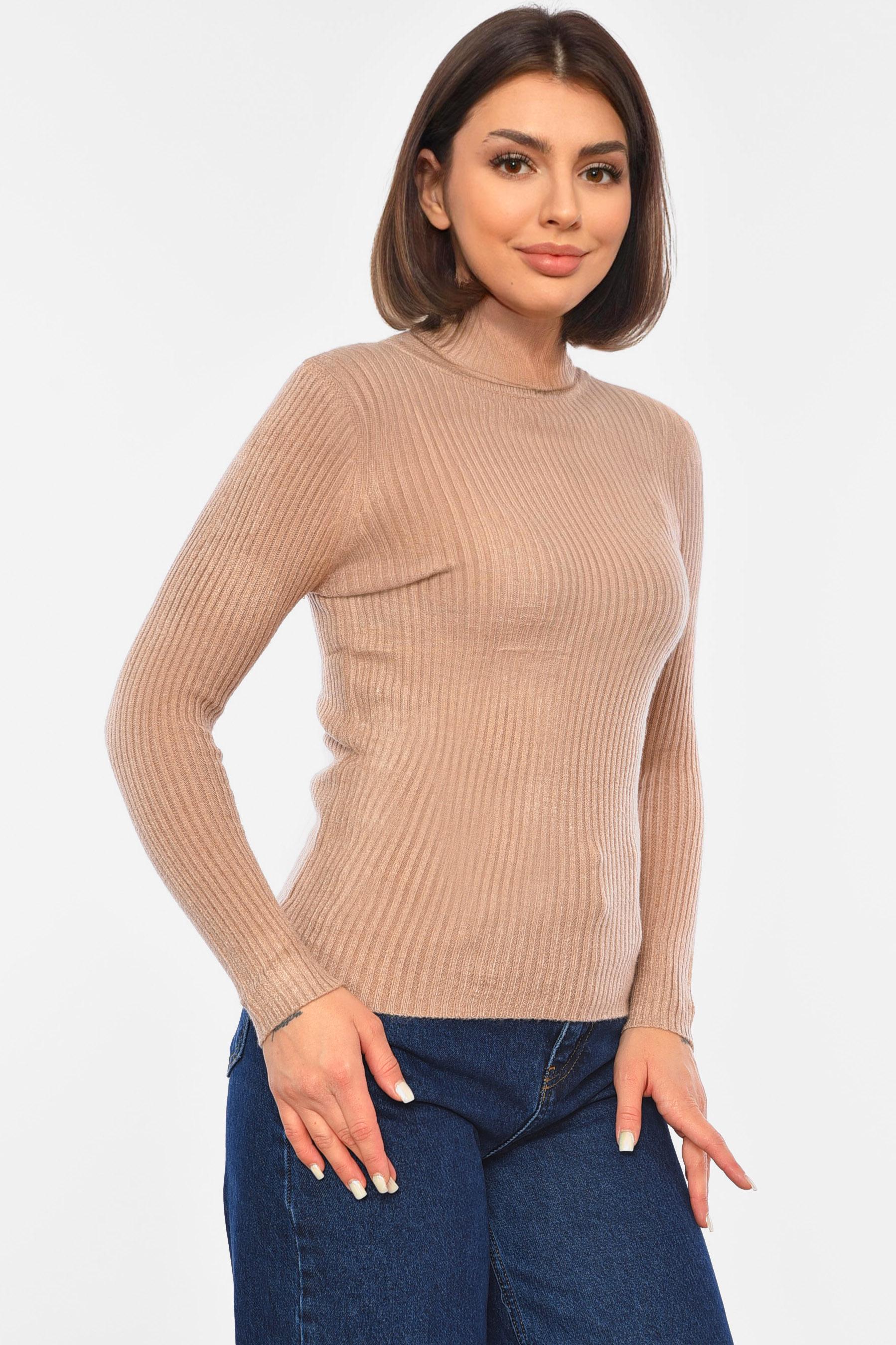 Гольф женский трикотажный S-M Бежевый (191848) - фото 2