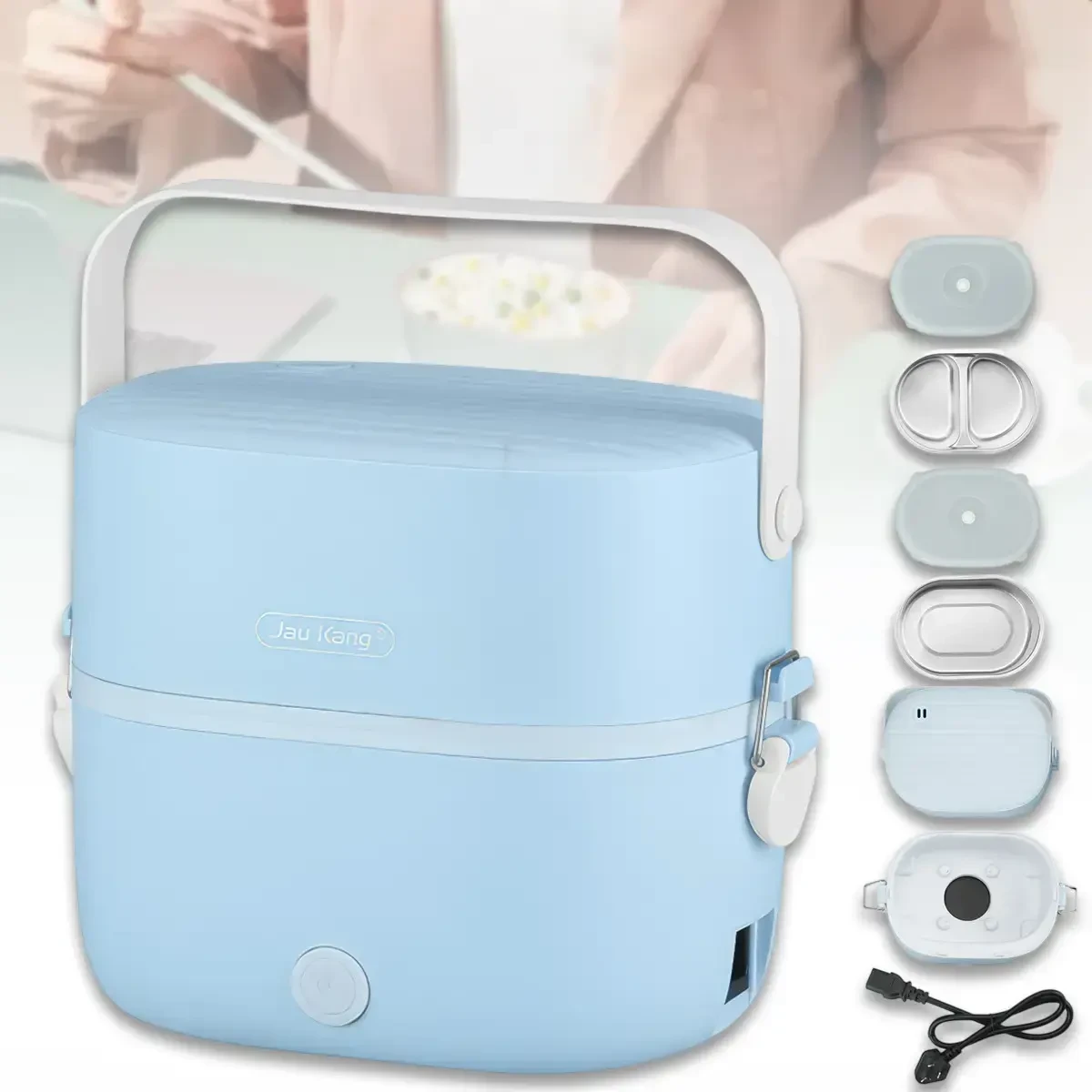 Ланч-бокс з підігрівом на два контейнери з кришками 1 л (LY-800) - фото 4 Ланч-бокс з підігрівом на два контейнери з кришками 1 л (LY-800) - фото 4