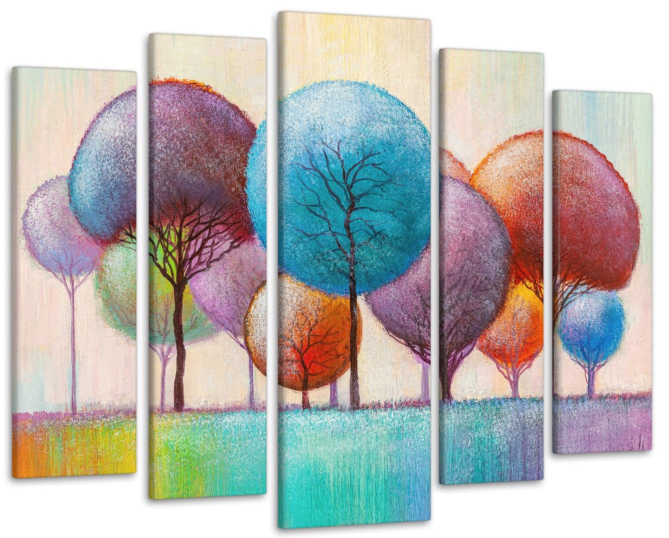 Картина модульна Різнокольорові дерева 90х132 см (Art-458_5)