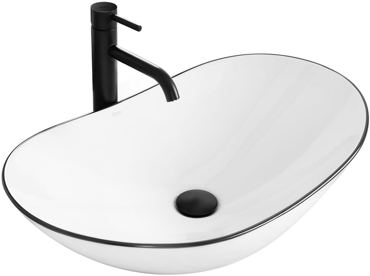 Умывальник накладной Rea ROYAL White/Black Edge (2619541588)