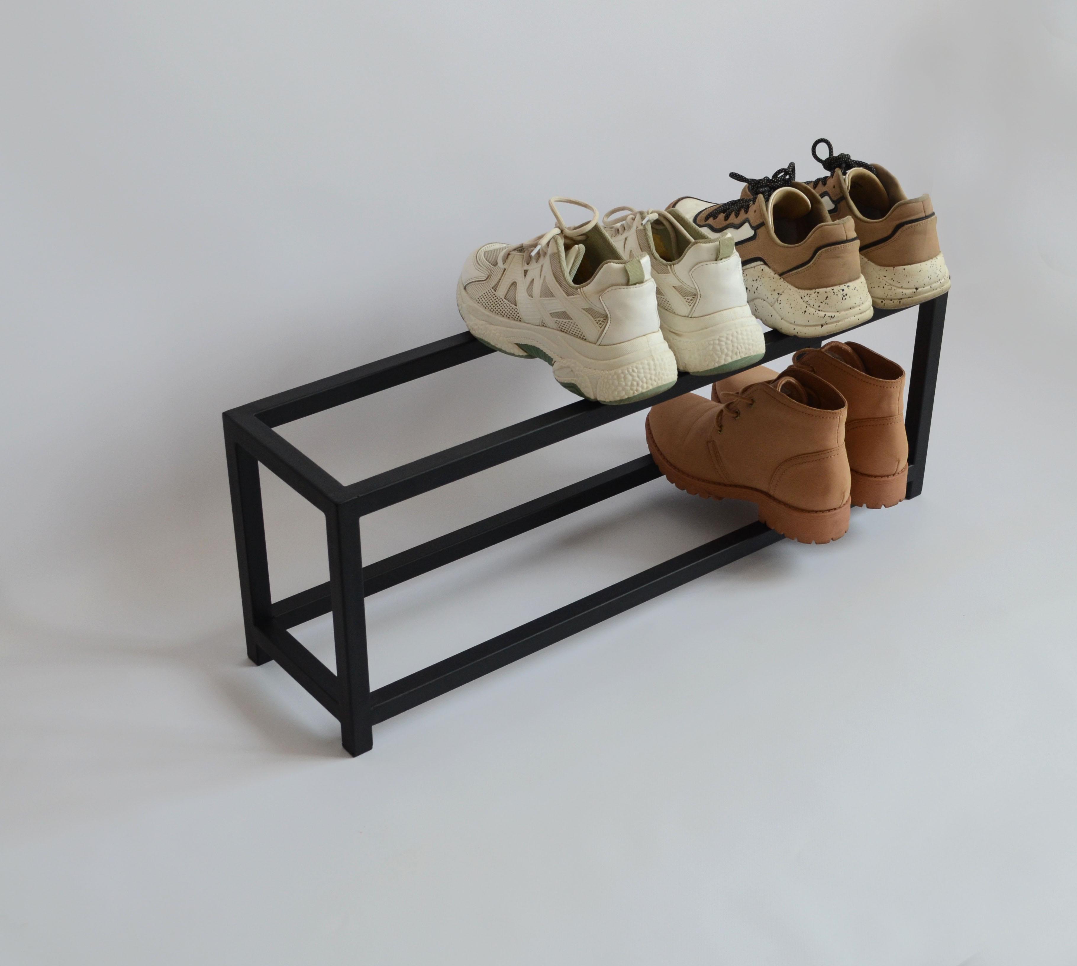 Полка для обуви металлическая 70х18х25 см Черный (SR.M-3.4)