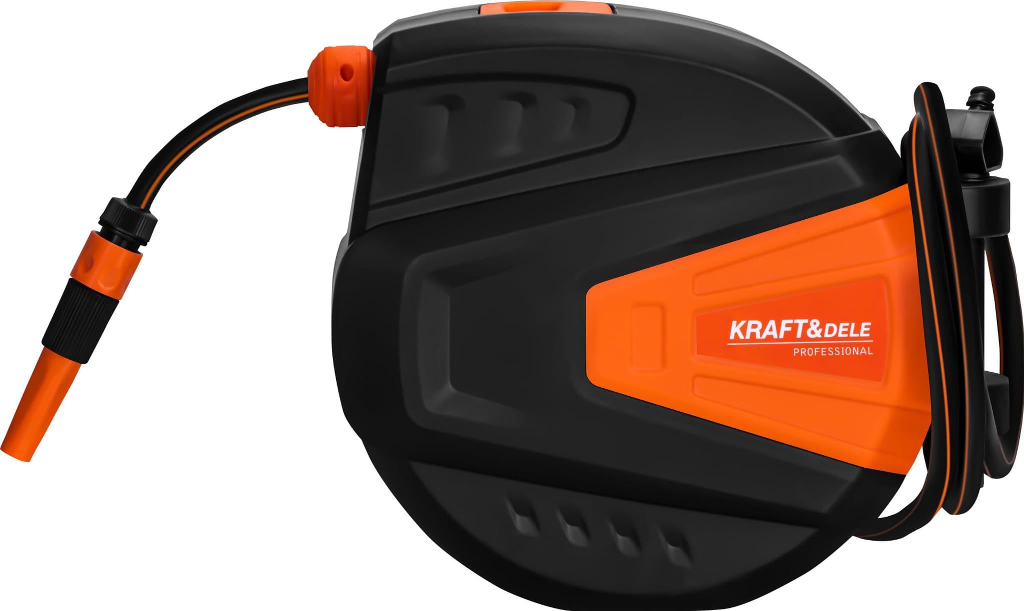Котушка для садового шланга Kraft&Dele KD2152 20 + 2 м настінна з автозмотуванням поворотний кронштейн 1/2" (34972575) Котушка для садового шланга Kraft&Dele KD2152 20 + 2 м настінна з автозмотуванням поворотний кронштейн 1/2" (34972575)