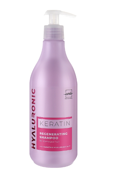 Шампунь відновлюючий Unic Hyaluronic Keratin Regenerating Shampoo для ламкого та пошкодженого волосся 500 мл (99398615)