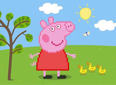 Схема картины Свинка Пеппа для вышивки бисером на ткани (ТД007) Схема картины Свинка Пеппа для вышивки бисером на ткани (ТД007)