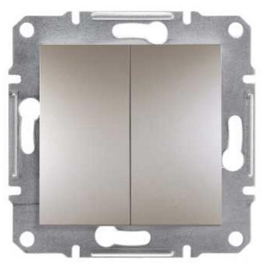 Выключатель кнопочный Schneider Electric Asfora двухклавишный самозажимной ABS Бронзовый (EPH1100169) Выключатель кнопочный Schneider Electric Asfora двухклавишный самозажимной ABS Бронзовый (EPH1100169)