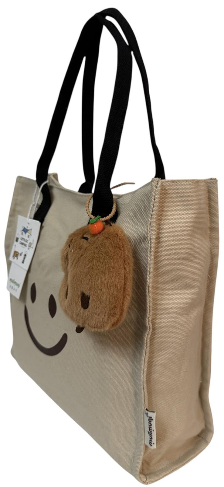 Шопер жіночий на підкладці та на блискавці Бежевий (2266B) - фото 2 Шопер жіночий на підкладці та на блискавці Бежевий (2266B) - фото 2