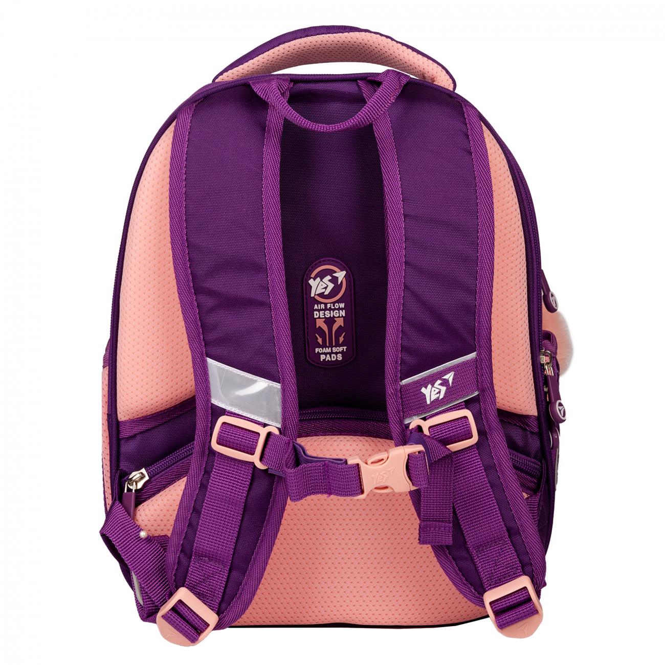 Шкільний рюкзак каркасний з ортопедичною спинкою YES Happy Kitty H-100 (559839/995063) - фото 13