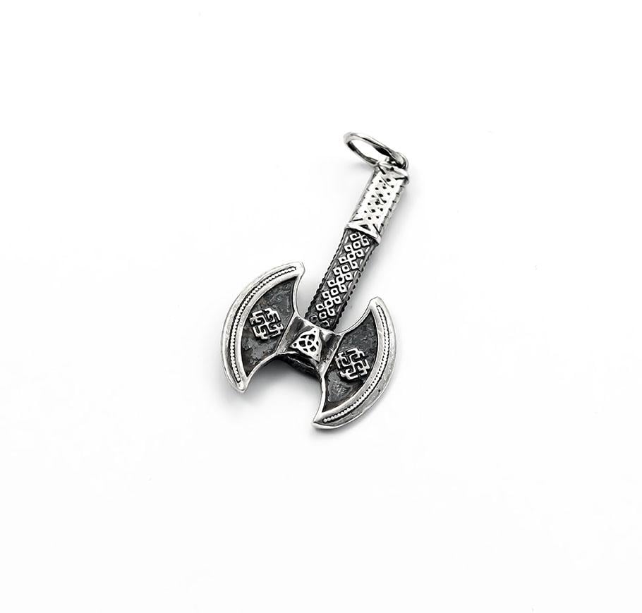 Кулон Maxi Silver 8991 Топор Перуна с оберегом триглав Сварожич Родимич (88991)