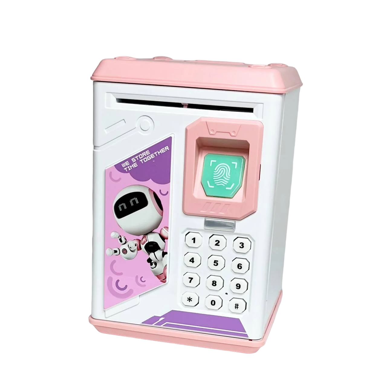 Копилка Robot Bodyguard с кодовым замком и отпечатком пальца Розовый (100304)