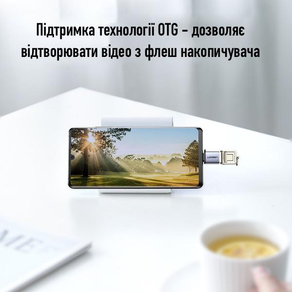 Адаптер Ugreen OTG Type-C to USB 3.0 с карабином Space Gray (US270) - фото 11