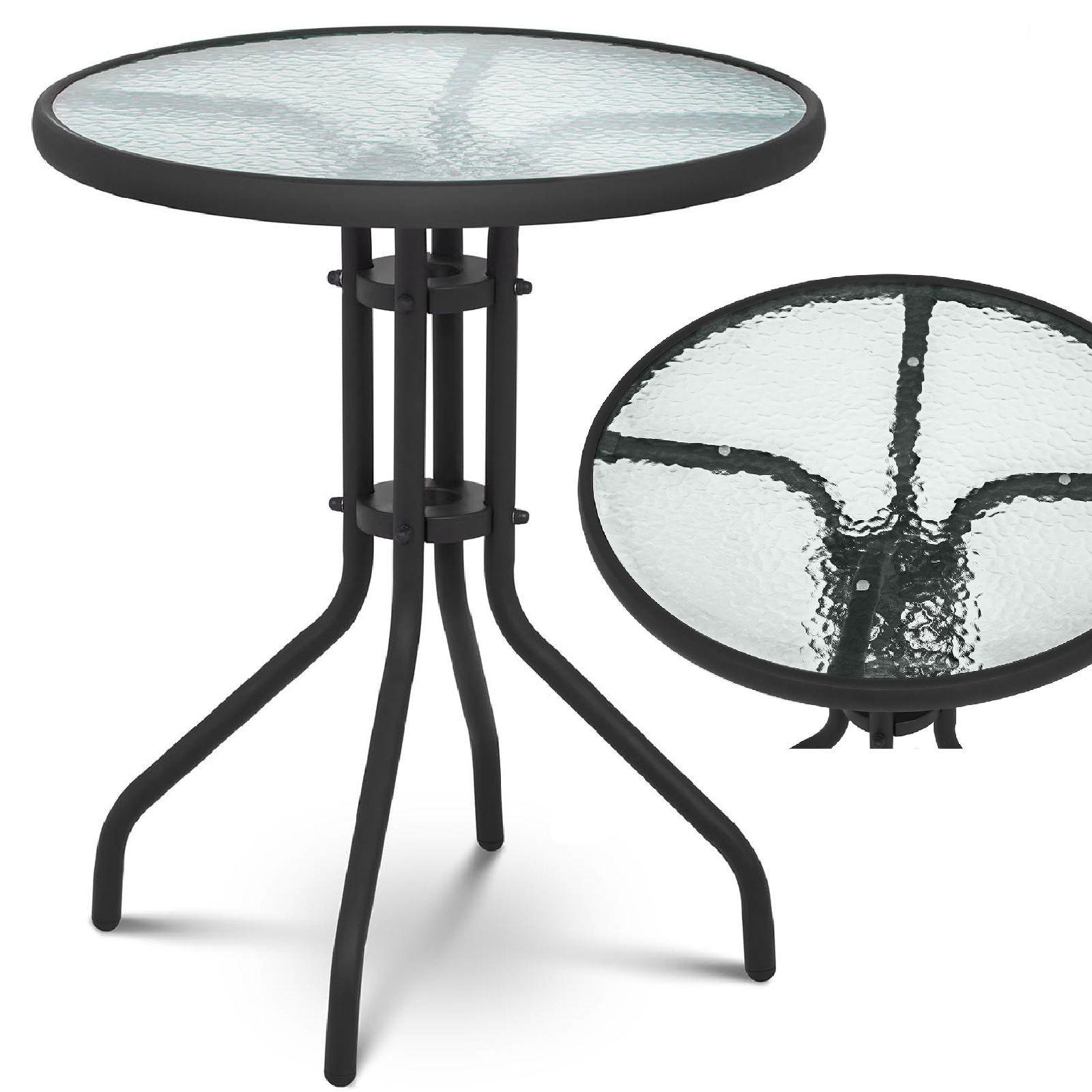 Стол садовый 4Points Arte круглый стеклянный 60 см Черный (DA-4P60RO) - фото 8