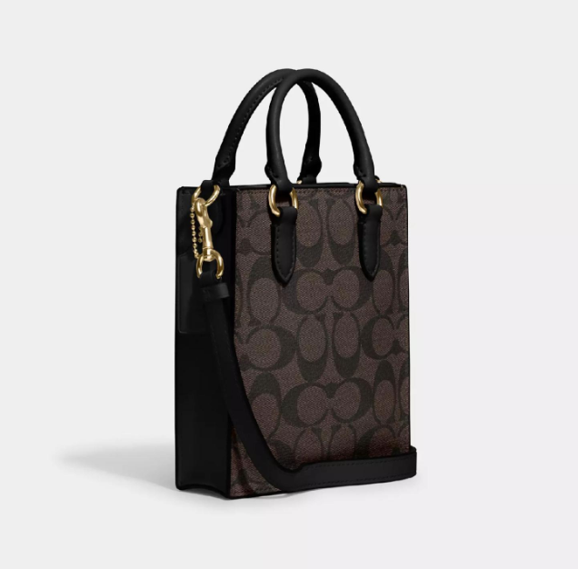 ᐉ Сумка жіноча Coach Mini Tote In Signature Canvas Brown • Краща