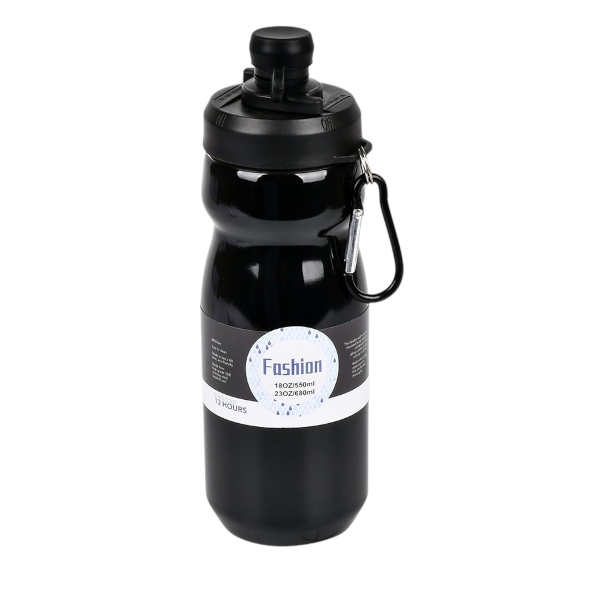 Термос-поилка с карабином Fashion For bike 550 мл Черный (MT-5348-0.5)
