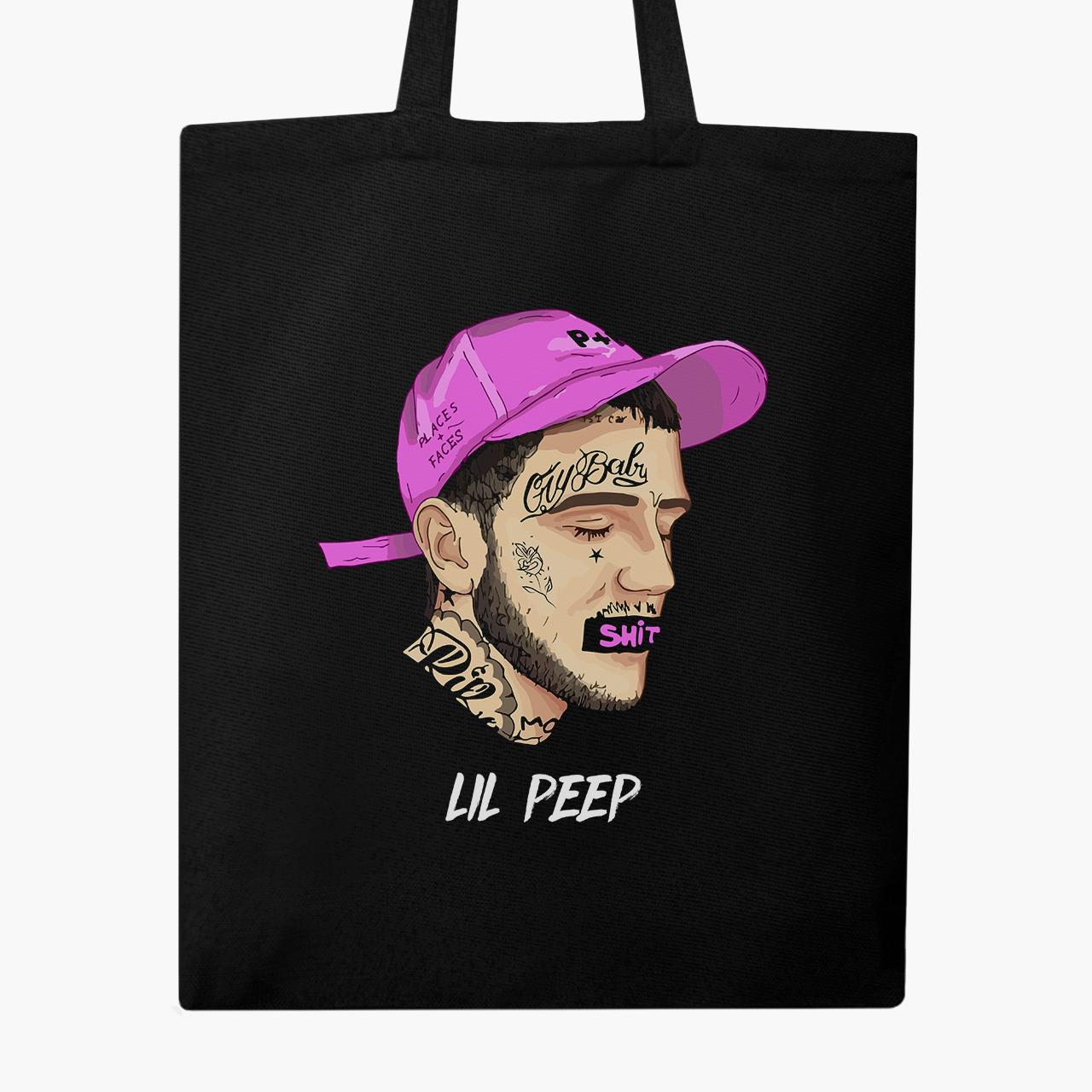 Еко сумка шоппер Lil Peep 41х35 см Чорний (9227-2635-BK) - фото 4