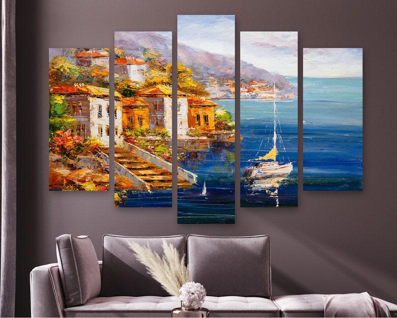 Модульная картина на холсте из пяти частей KIL Art Приморский пейзаж 137x85 см (M51_L_93)
