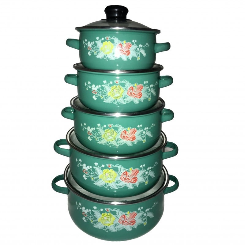 Набор кастрюль Unique UN-2356 10 пр. Зеленый (EL002451) Набор кастрюль Unique UN-2356 10 пр. Зеленый (EL002451)