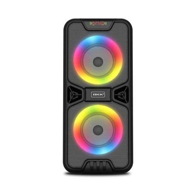 Портативная колонка BKK B86 20 Вт 2x4" RGB подсветка 3000 мАч TF Card Черный (2671207987)
